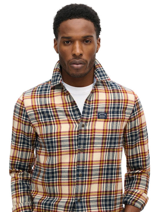 Superdry Lumberjack Long-sleeved Cotton Shirt Checked Portland Check White