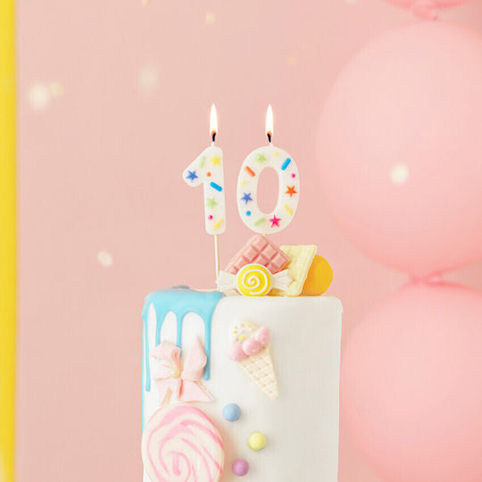 PartyDeco Birthday Candle Number "1" in White Color SCU11-1