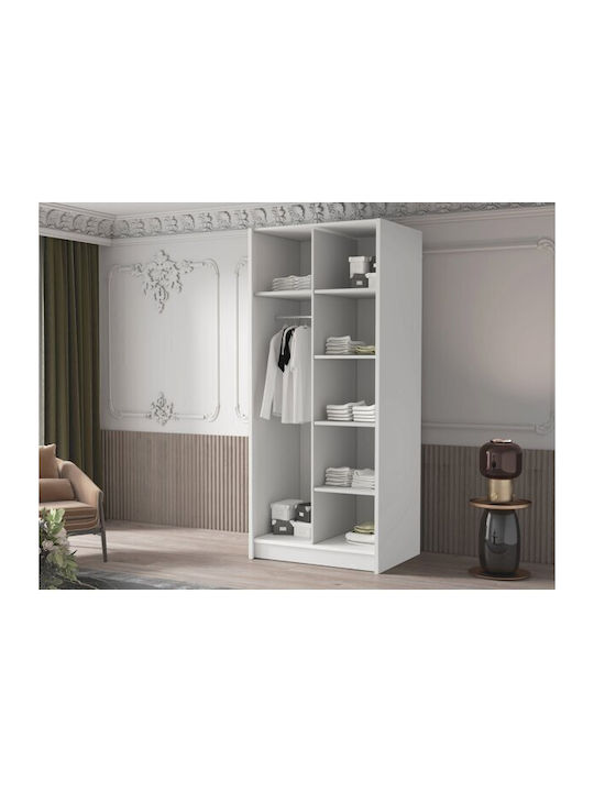 Double Door Wardrobe Atlanta 202 Gold, White 100x58x215cm