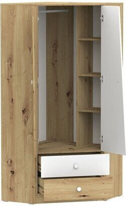 Almira Δίφυλλη Ντουλάπα Γωνιακή 101x87x191cm Almira Δίφυλλη Ντουλάπα Γωνιακή 101x87x191cm