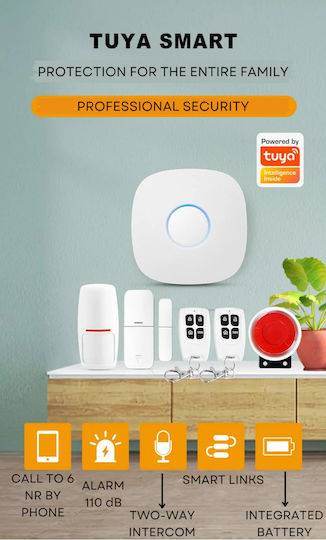 Wifi Security System Infrared Induction Windows Doors 4g Gsm App Control Two-way Intercom 99 Protection Zones Sos Sms Alert 6 Integrated Numbers Simultaneously Arm