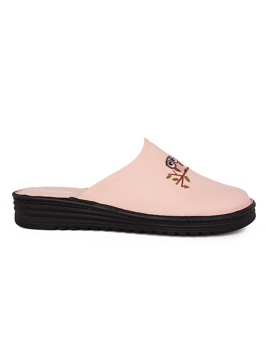 Castor Anatomic Anatomical Leather Women's Slippers in Pink color