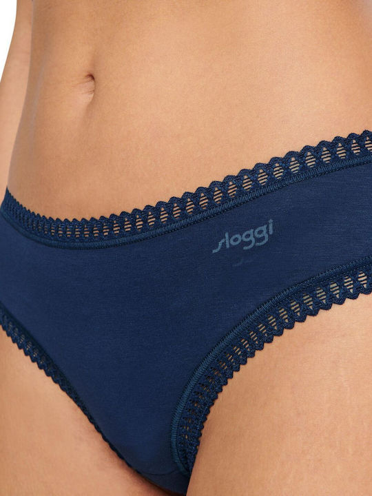 H Hipster Βαμβακερά Women's Boxer 3Pack with Lace Blue