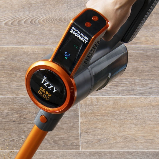 Izzy IZ-4007 Επαναφορτιζόμενη Σκούπα 2 σε 1 Stick & Χειρός 25.9V Πορτοκαλί