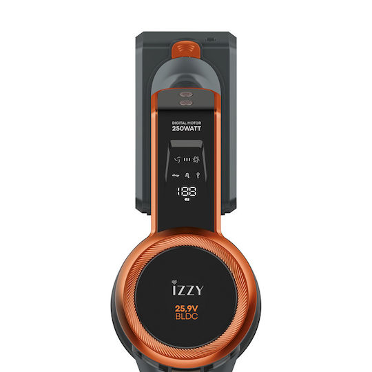 Izzy IZ-4007 Επαναφορτιζόμενη Σκούπα 2 σε 1 Stick & Χειρός 25.9V Πορτοκαλί