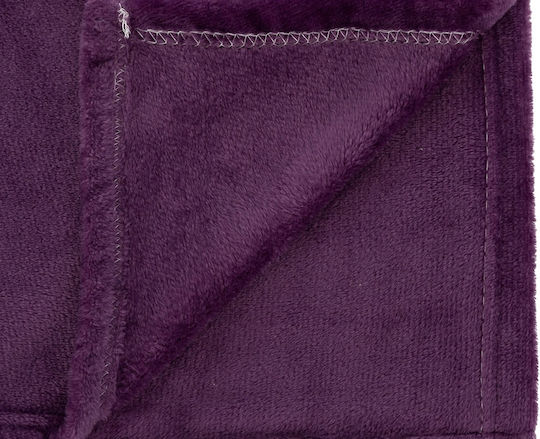 Atmosphera Κουβέρτα Fleece Καναπέ 130x180εκ. Purple 156047Z