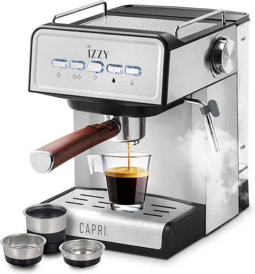 Izzy IZ-6013 Espressomaschine 1000W Druck 20bar Silber
