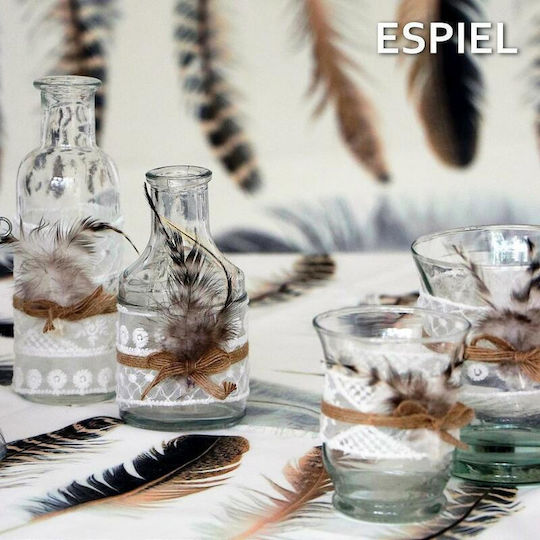 Espiel Decorative Vase Feather Transparent 5.5x5.5x16.5cm