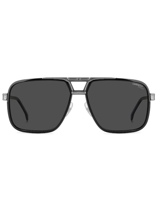 Carrera Men's Sunglasses with Black Metal Frame and Black Polarized Lens 1071/S ANS/M9