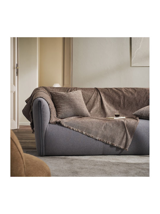 Gofis Home Valkyrie Armchair Throw Chenille 180x180cm Leather Brown 234/22