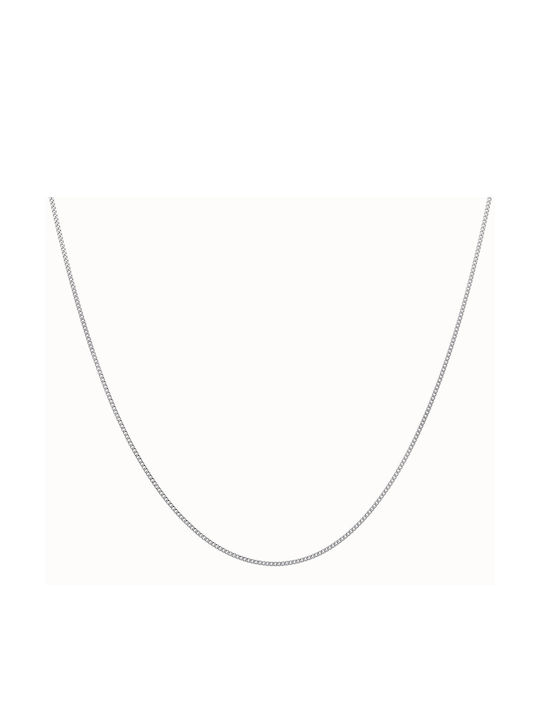 Croma Catene Silver Chain Neck Thin Thickness 1mm and Length 55cm