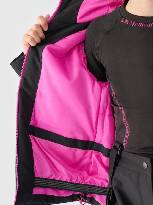 Kinder Sportjacke Winddicht mit Kapuze Schwarz