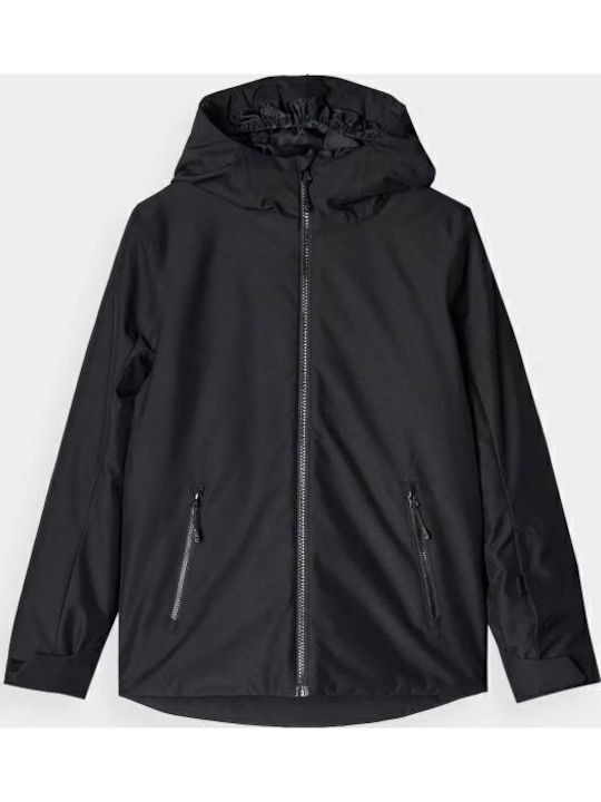 Kinder Sportjacke mit Kapuze Schwarz