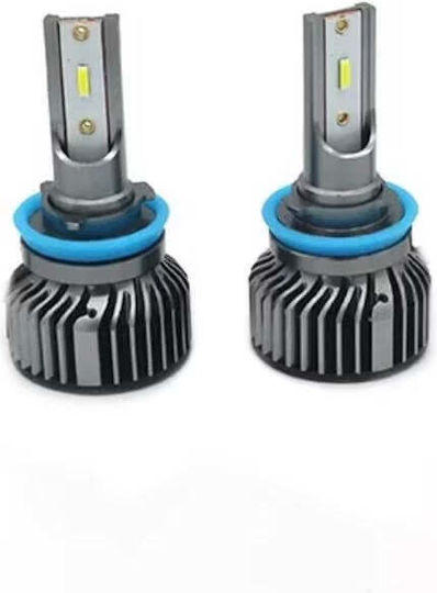 Set de 2 becuri LED H11 100W COB 6000K 12000lm lumină albă rece