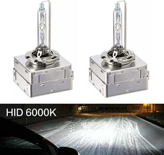 Set de 2 becuri Xenon D1s 35w 6000k 3200lm Lumină alb-gălbuie