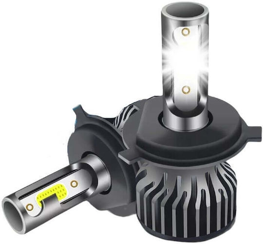 Set de 2 becuri LED H4 Cob H4 100W 12000 Lumen Lumină Alb Rece