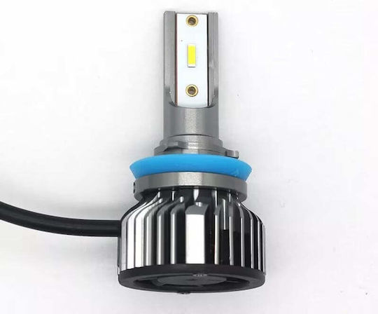 Set de 2 becuri LED H11 100W COB 6000K 12000lm lumină albă rece
