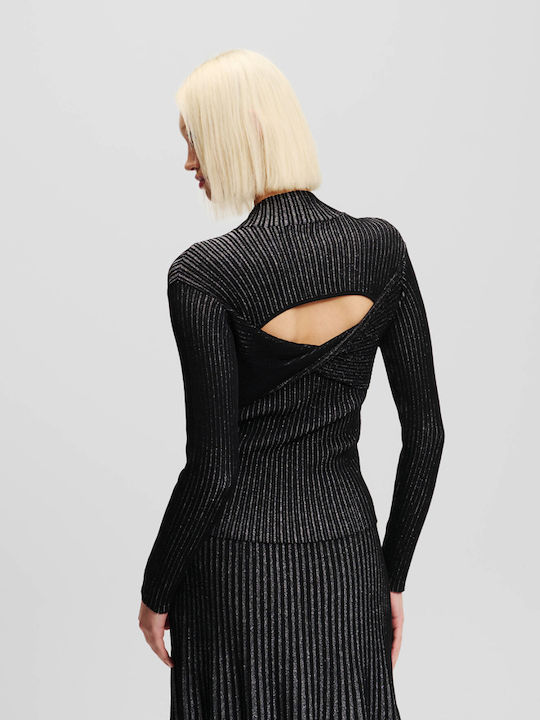 Women's Blouse Turtleneck Black