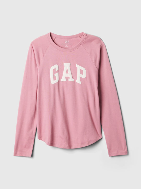 GAP Logo Damen Bluse Baumwolle Lilas Pink