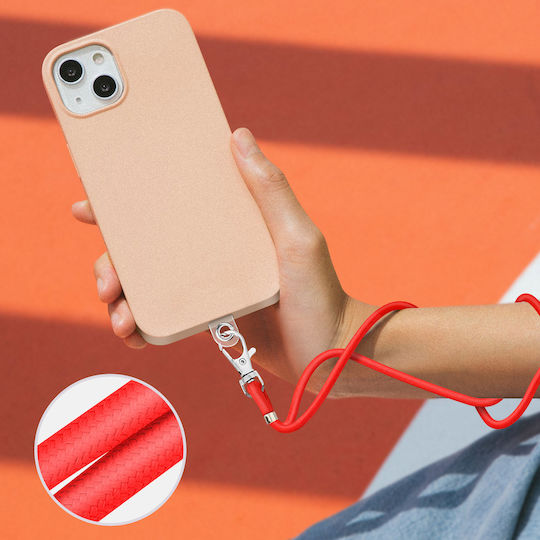 Universal Smartphone Cord Braided Nylon Case 90cm Red