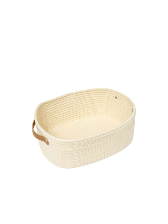 5Five Fabric White Storage Basket 32x25x12cm 3 Pieces