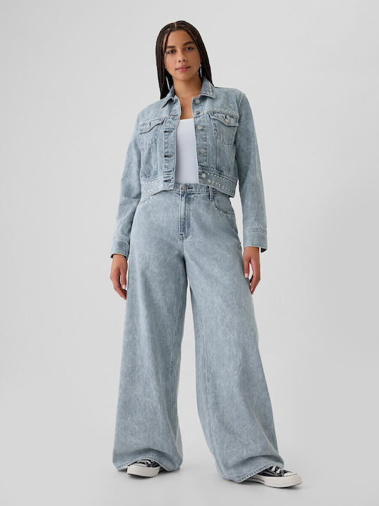 Damenjeans in Weit geschnittener Linie Light Wash