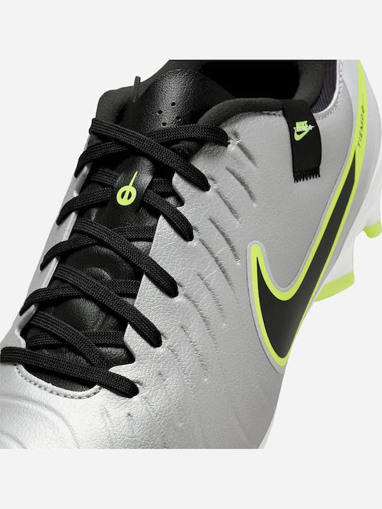 Nike Tiempo Legend 10 Academy Fußballschuhe mit Stollen Silber