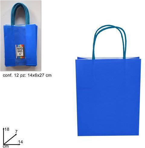 Due esse Paper Bag for Gift Blue 14x18x7cm.