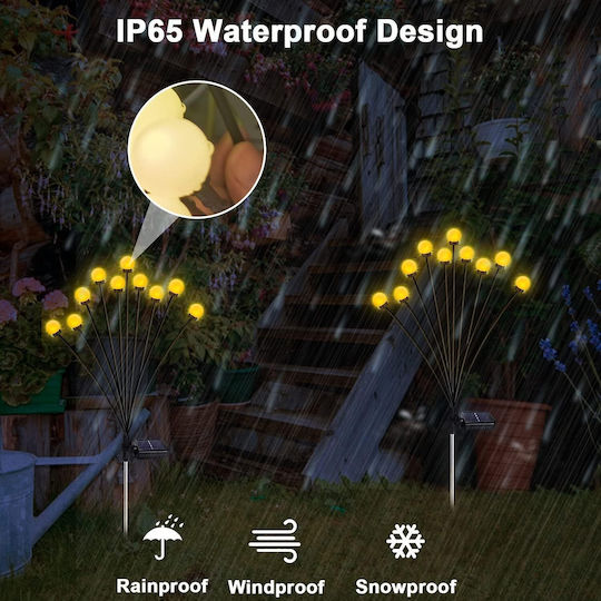 Solar-Gartenlampe 8 LED Glühwürmchen-Effekt IP44 3000K Warmweißes Licht