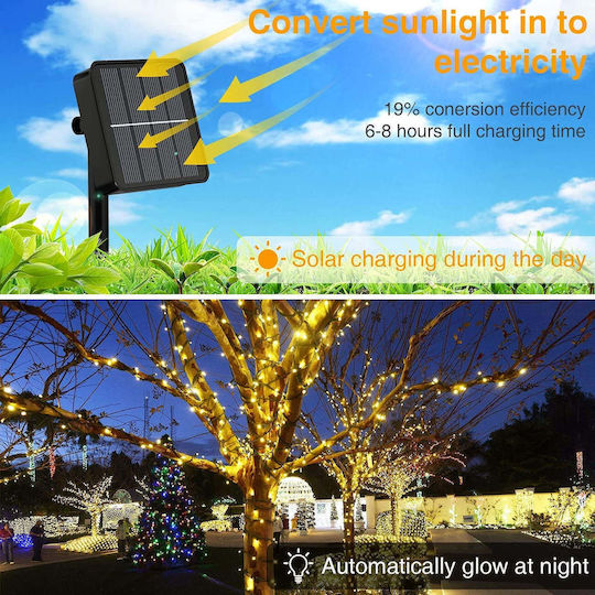 Instalare Lumină Solară 100 300 450 600 LED-uri IP65 Alb Cald Rece Multicolor Lumină 10 30 45 60m