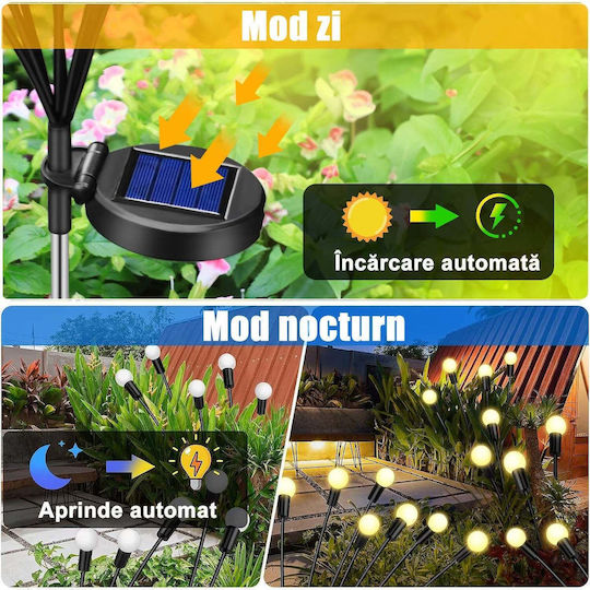 Solar-Gartenlampe 8 LED Glühwürmchen-Effekt IP44 3000K Warmweißes Licht
