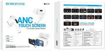 Borofone BW76 In-ear Bluetooth Handsfree Ακουστικά με Θήκη Φόρτισης Λευκά