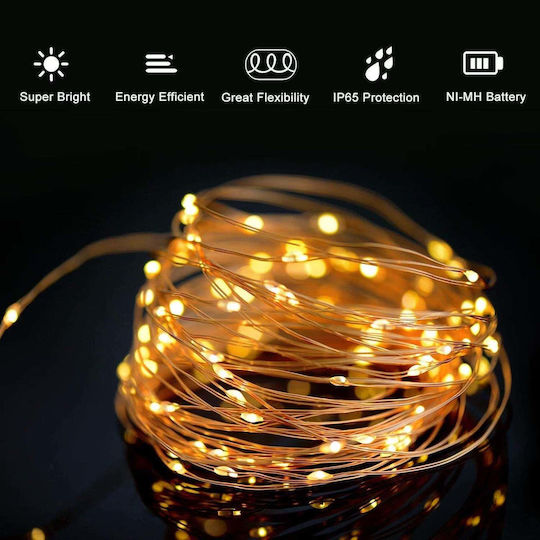 Instalație solară lumină caldă rece albă multicoloră 300 LED-uri 8 efecte 30m