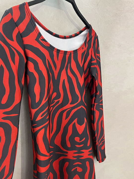 Midi Rochie Roșu, Cenușiu