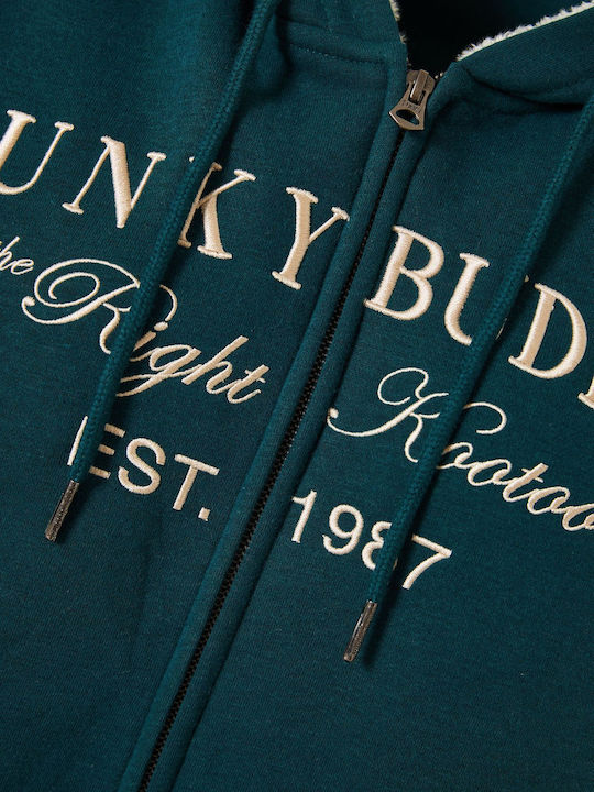 Funky Buddha Women's Hooded Cardigan Green