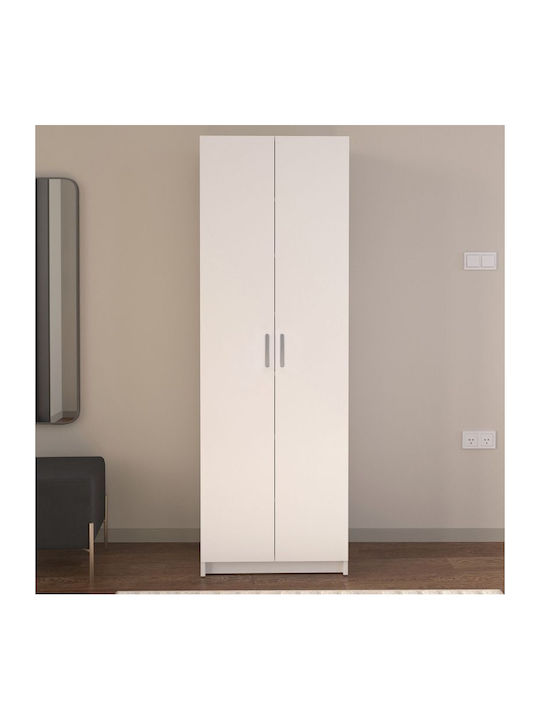 Double Door Wardrobe Renso White 59.8x37.8x178.5cm