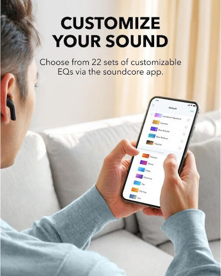 Soundcore by Anker K20i Earbud Bluetooth Handsfree Ακουστικά με Αντοχή στον Ιδρώτα και Θήκη Φόρτισης Μαύρα