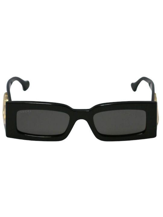 Gucci Unisex Sunglasses With Black Horn-Rimmed Frame And Grey Lens GG1425S 001