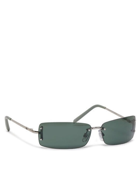Vans Men's Sunglasses with Gray Metal Frame and Green Lens VN000GMYCJL