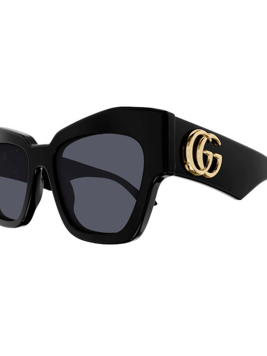 Gucci Unisex Sunglasses With Black Horn-Rimmed Frame And Grey Lens GG1422S 001