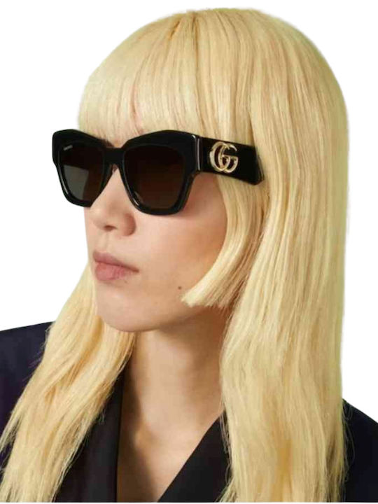 Gucci Unisex Sunglasses With Black Horn-Rimmed Frame And Grey Lens GG1422S 001
