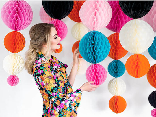 PartyDeco Papierball Hängendes Ornament Für Party In Orangen Farbe 20cm