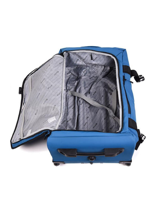 Estil Medium Fabric Blue Suitcase With 2 Wheels Height 63cm
