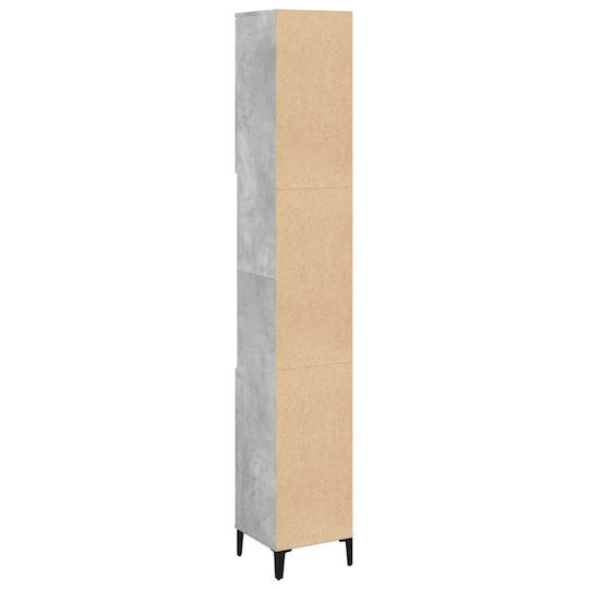 vidaXL Badezimmersäule Wandhängeschrank H30xB30xH190cm Gray