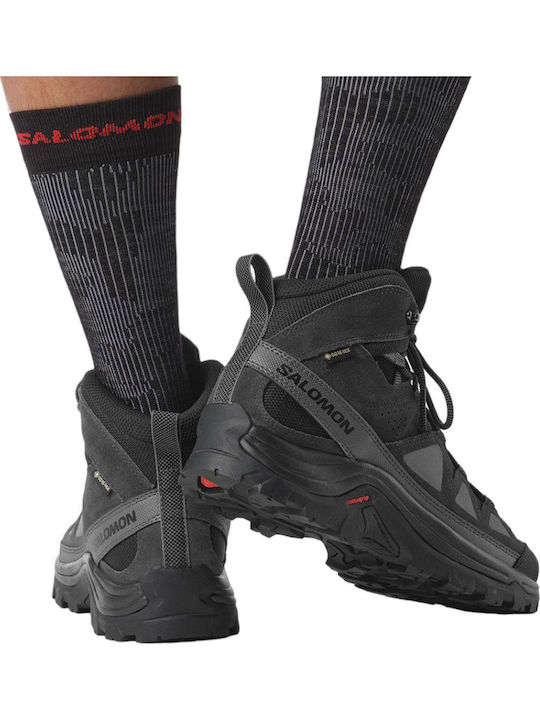 Salomon Quest Rove GTX Men's Hiking Boots Waterproof with Gore-Tex Membrane Black / Phantom / Mgnt