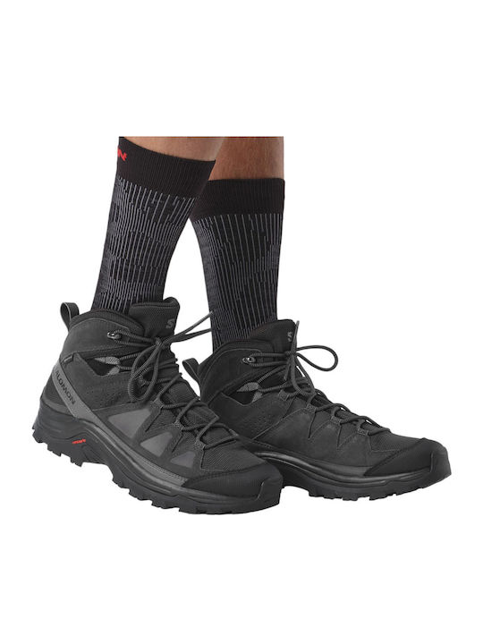 Salomon Quest Rove GTX Men's Hiking Boots Waterproof with Gore-Tex Membrane Black / Phantom / Mgnt