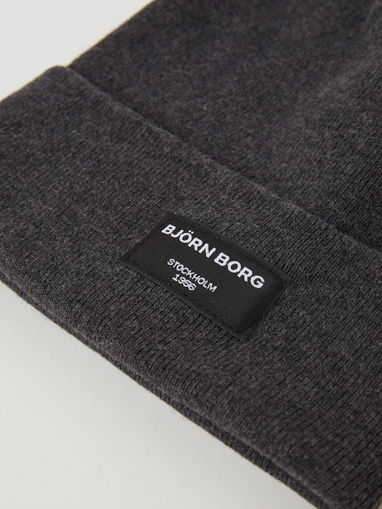 Björn Borg Beanie Unisex Beanie Knitted in Gray color