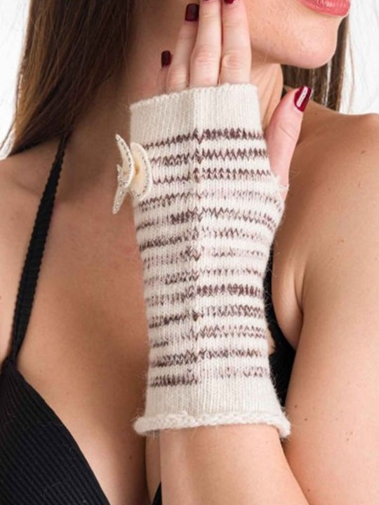Women's Fingerless Gloves Beige