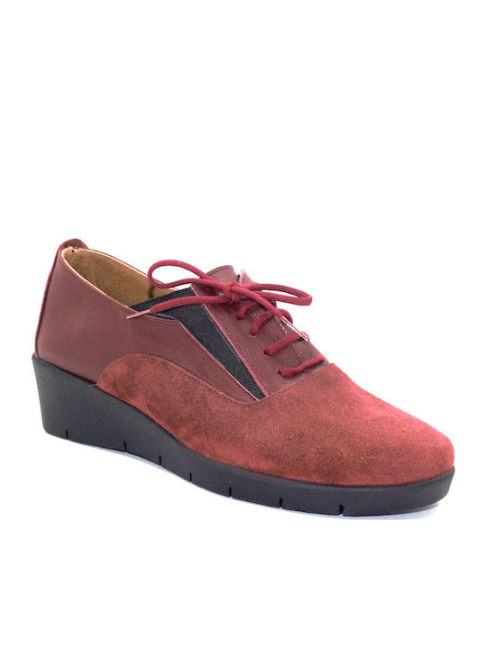 Leder Damen Mokassins in Burgundisch Farbe