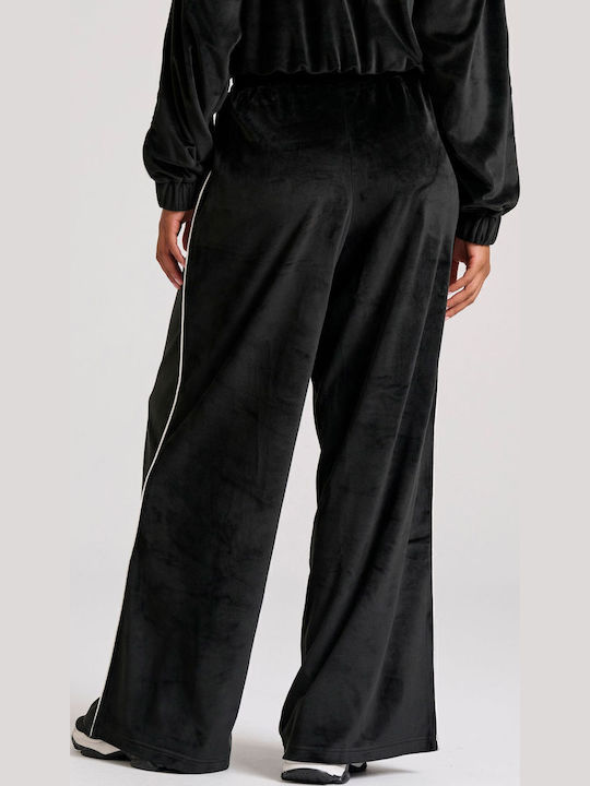 Sweatpants Flared Velvet Black